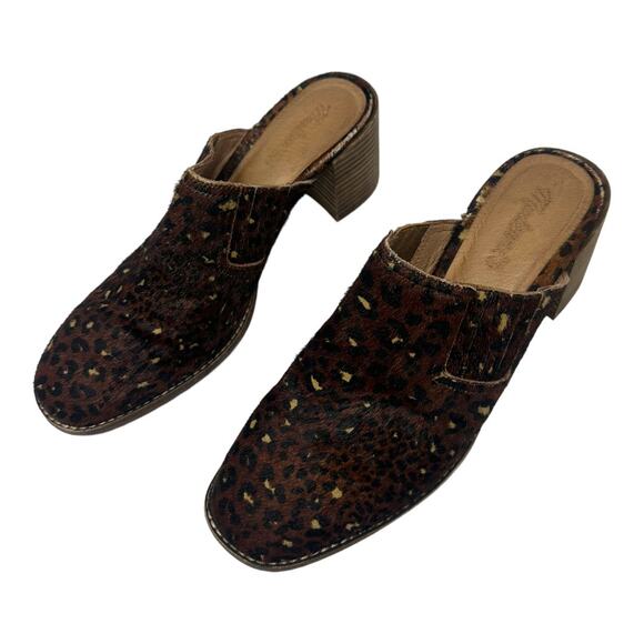 Madewell The Carey Mule in Painted Leopard Calf Hair Size 9 - Picture 2 of 9